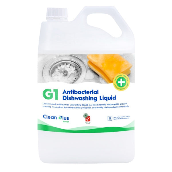 Clean Plus G1 Antibacterial Dishwashing Liquid - Kills 99.9% Germs | Plant-Based Formula | Safe for Hands | Perfect for Daily Kitchen Cleaning & Grease Removal