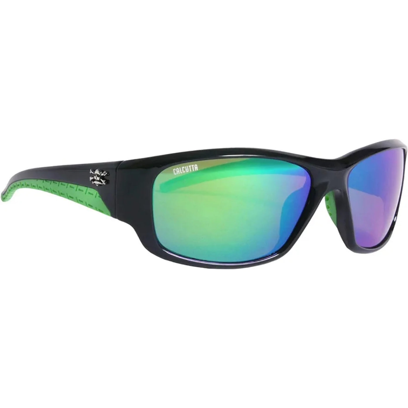 Polarized Wraparound Sports Sunglasses for Cycling & Driving - Green Mirror Lens, Brown Frame - UV Protection, Anti-Glare for Outdoor Activities