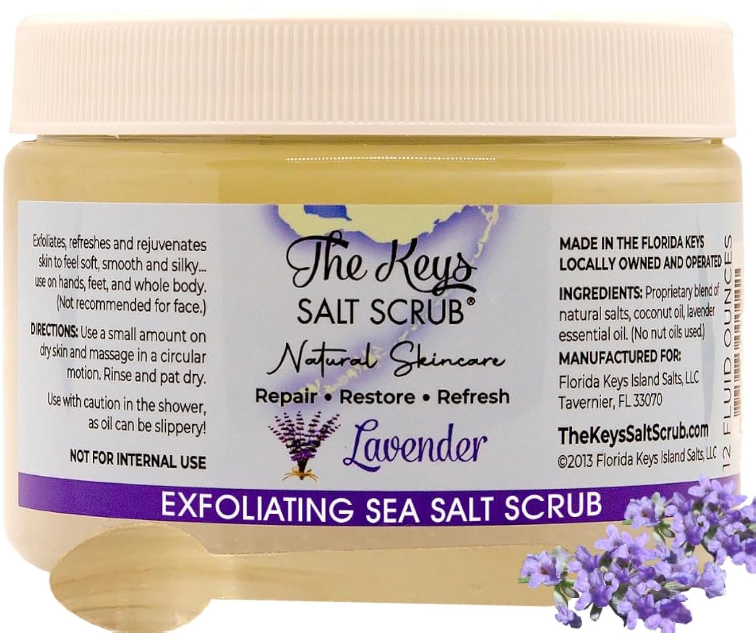 Premium Exfoliating Sea Salt Body Scrub - Lavender Scented Skin Care for Smooth & Soft Skin (12 oz) | Ideal for Spa Day, Gift Sets & At-Home Self Care Routine