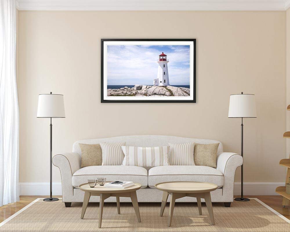 Peggy's Cove Lighthouse Photography Print - Original Nova Scotia Wall Art Decor for Living Room, Bedroom & Office