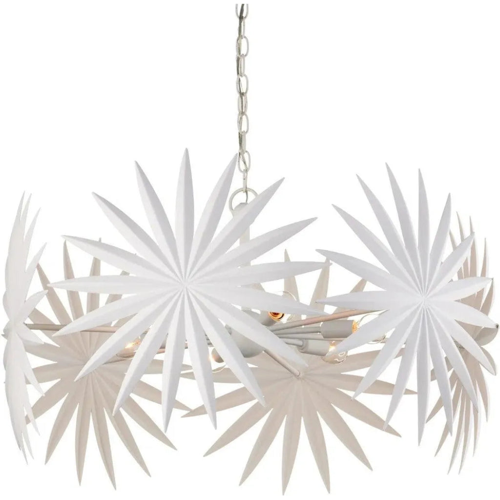 19-Light Bismarkia Iron White Chandelier - Elegant Rustic Farmhouse Ceiling Light Fixture for Dining Room, Living Room & Bedroom