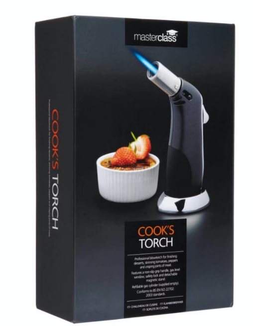 Premium MasterClass Deluxe Culinary Blowtorch - Professional Kitchen Torch for Crème Brûlée, Desserts & Cooking - Perfect for Home Chefs & Baking Enthusiasts