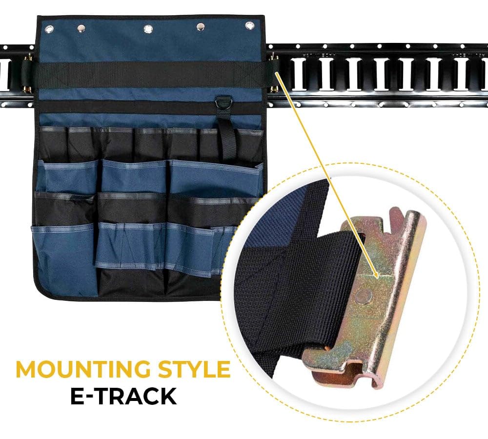 Mytee Products 4 Pack E-Track Hanging Tool Organizer - Heavy Duty Enclosed Trailer Wall Mount Tool Pouch with Multiple Pockets - E-Track Accessories for Trailers, Workshops & Garages - Perfect for Wrenches, Screwdrivers & Power Tools Storage