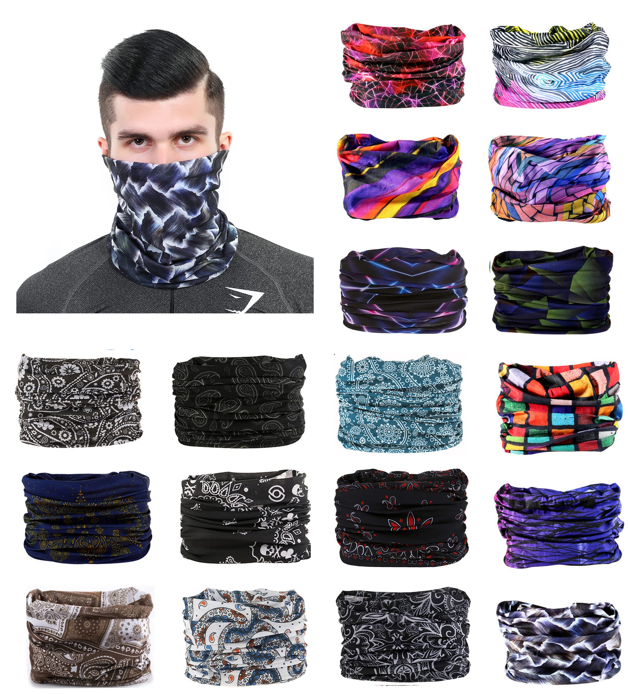 KINGREE 18PCS Magic Scarf Set - Stretchy Headbands & Headwraps for Women - Soft Elastic Hair Accessories for Running, Yoga, Workout & Outdoor Activities