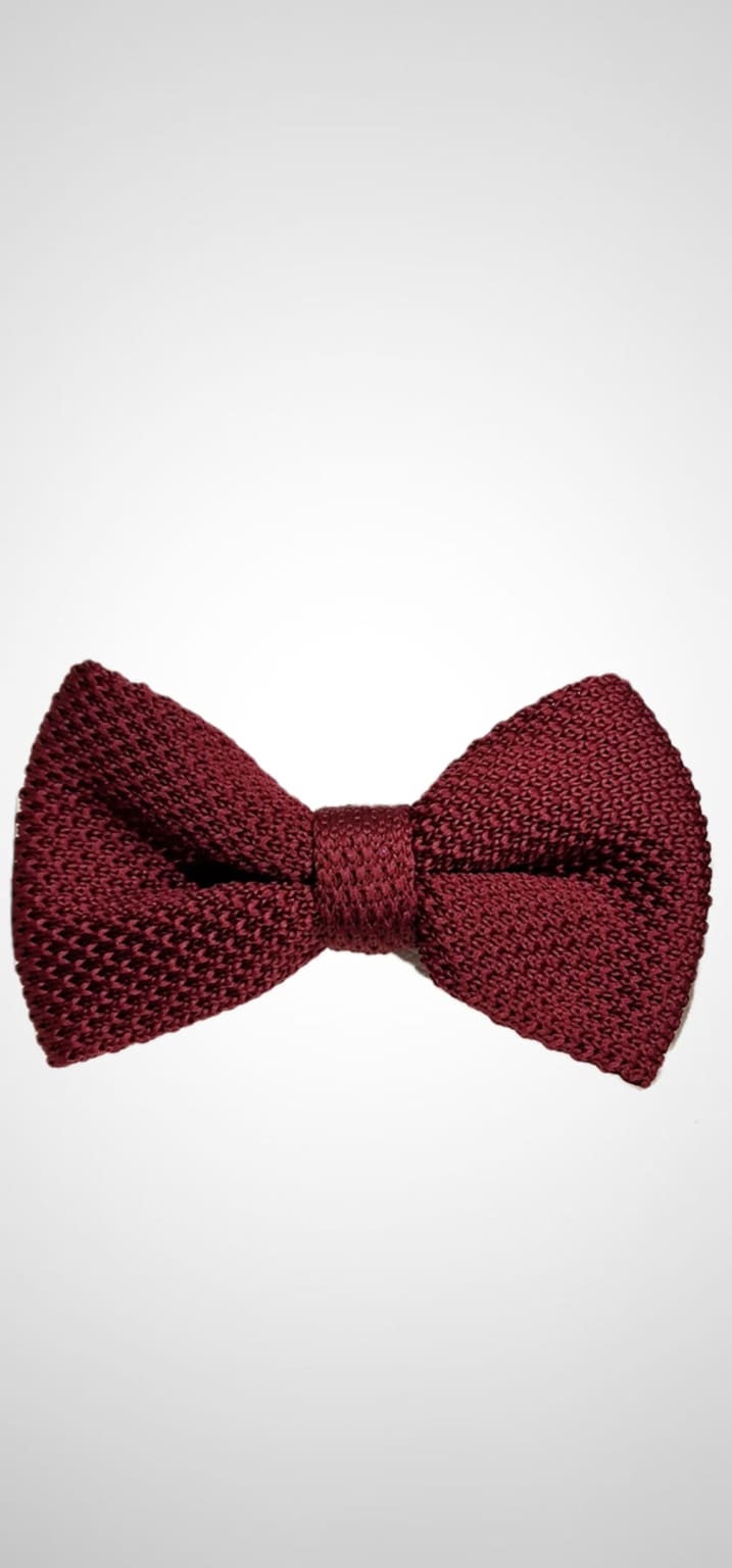 Elegant L.A. Smith Wine Knitted Bow Tie for Men - Perfect for Weddings, Parties & Formal Events