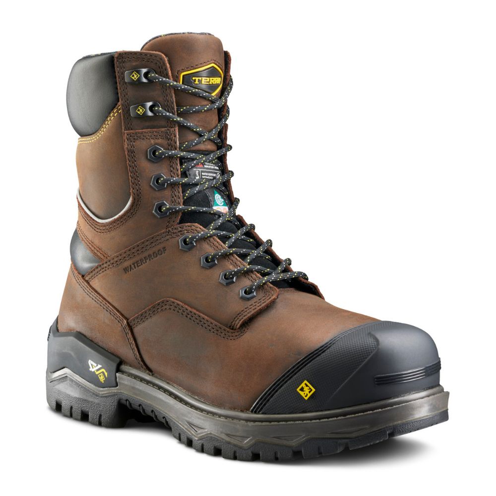 **Terra Gantry LXI Men's 8 Composite Toe Work Boots - 400g Insulated, CSA Safety Certified, Brown (TR0A8398DBX) - Ideal for Construction, Warehouse & Outdoor Work**