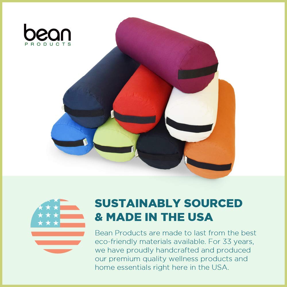 Premium Yoga Bolster for Meditation & Support - Eco-Friendly USA-Made Round or Rectangular Cushion with Organic Hemp Cover - Perfect for Yoga, Pilates, Physical Therapy & Home Relaxation