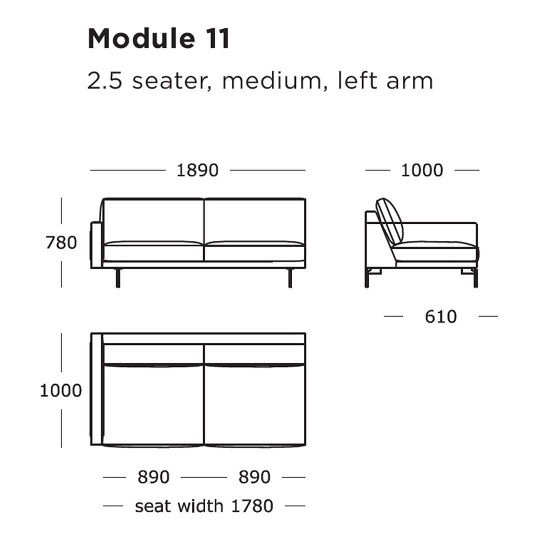 Modular Sofa Set - Edge V1 with 9 to 16 Configurable Sections for Modern Living Room, Office Lounge or Commercial Space