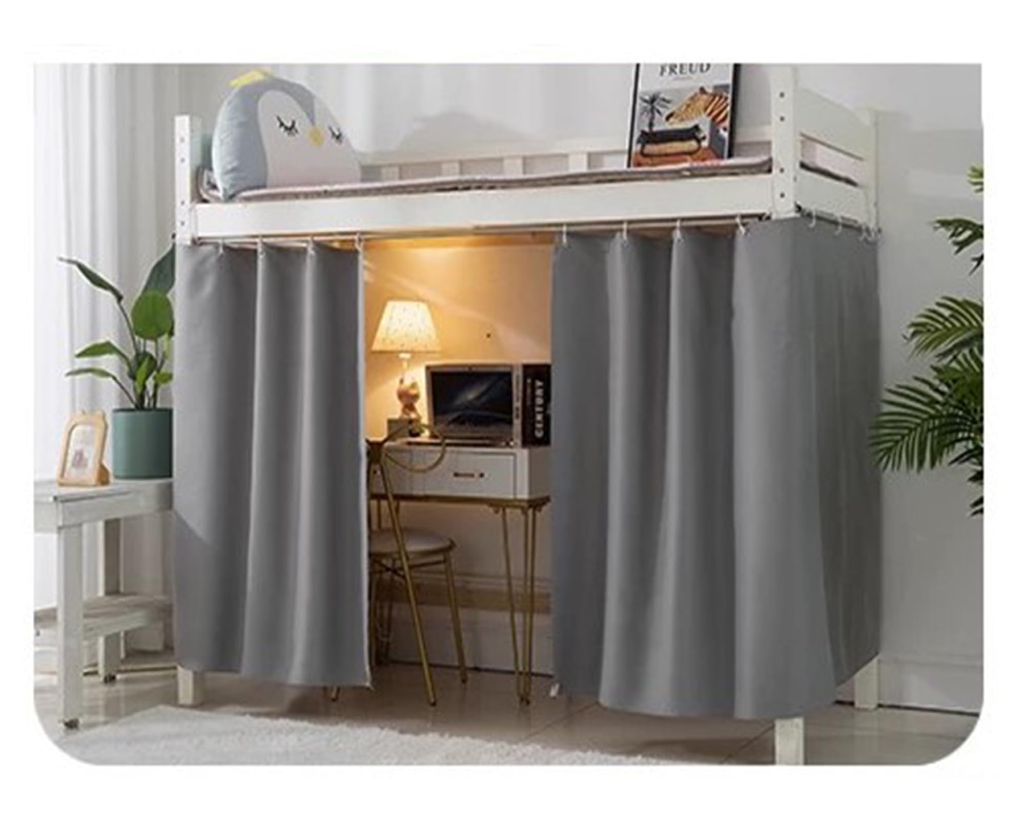Blackout Bed Canopy Curtain for Dorm & Home - Thick Solid Fabric Bunk Bed Privacy Curtain - Single Sleeper Bed Tent for Men & Women - Perfect for College Dorms, Privacy Sleeping & Room Decor