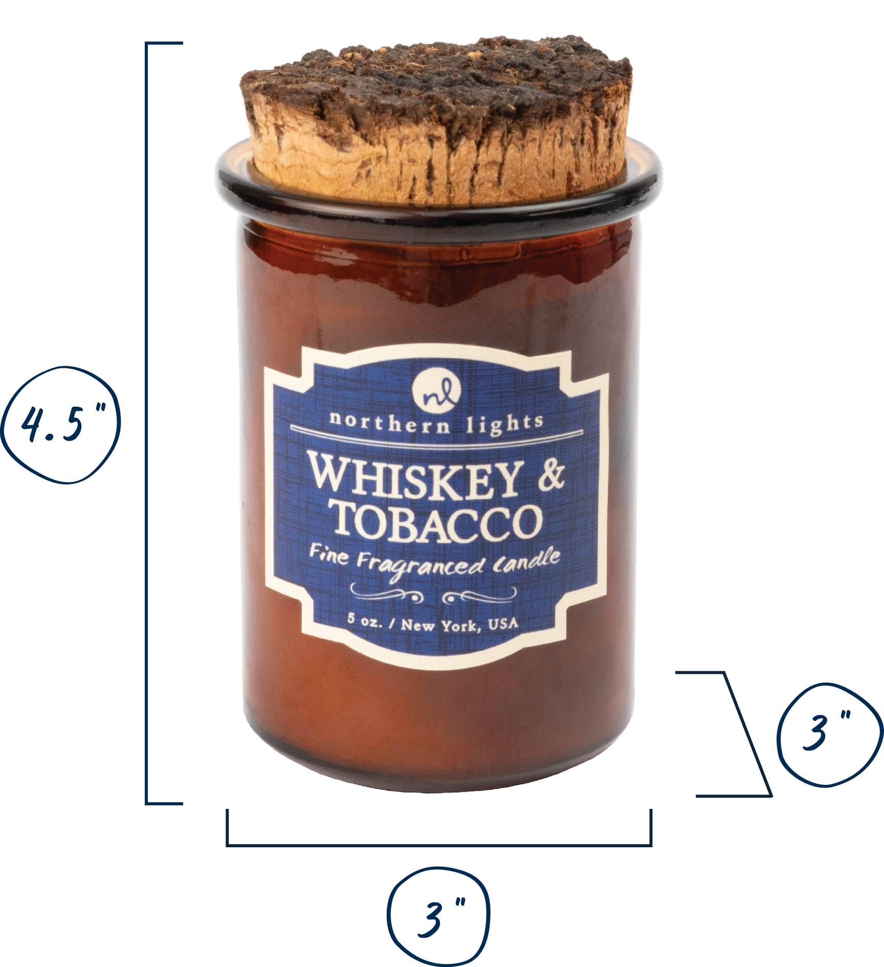 Northern Lights Candles - Spirit Jar Candles in Whiskey & Tobacco Scent - 52601 - Perfect for Home Relaxation, Meditation & Gift Giving