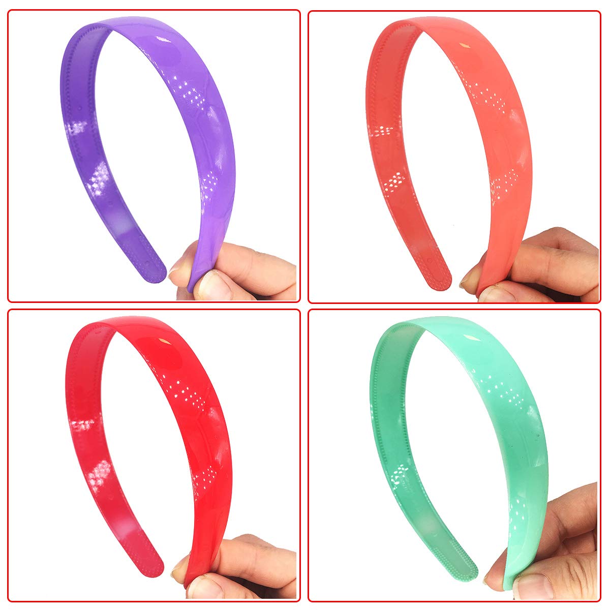 12 Pack Women's Plastic Headbands - 25mm Wide Non-Slip Hair Bands with Teeth for Girls, Kids, Teens & Women by Yazon - Perfect for Sports, Workouts, School & Everyday Styling