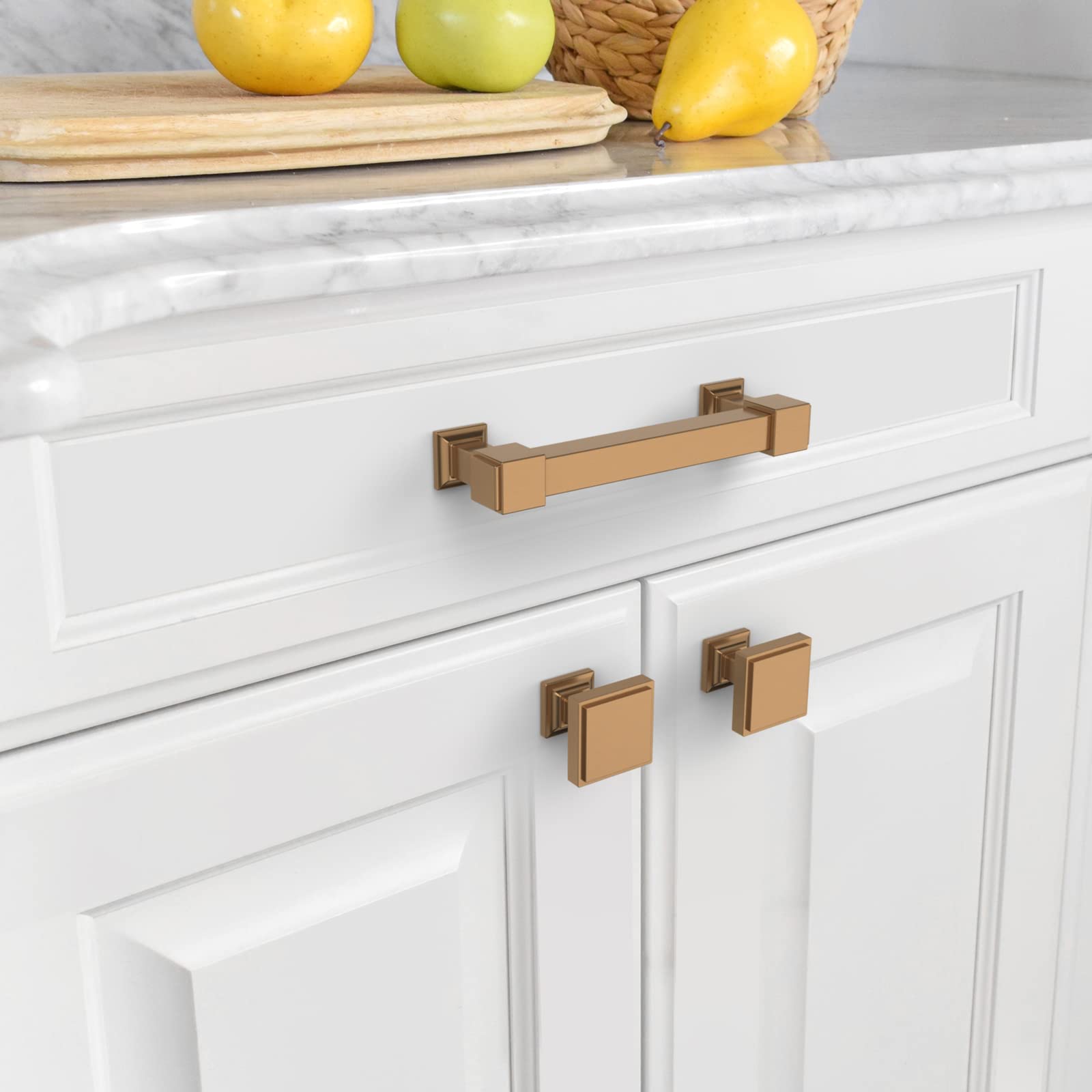 10 Pack 4 Inch (102mm) Champagne Bronze Cabinet Pulls - Elegant Kitchen Cabinet Handles & Drawer Pulls for Cupboards, Dressers & Home Furniture Upgrade