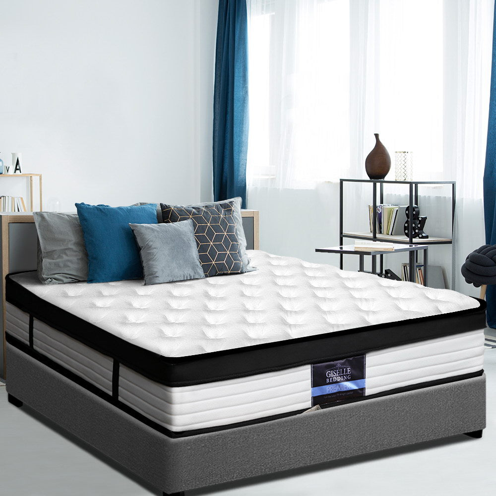 Devon Euro Top Pocket Spring Mattress - 12.2 Inch Thick Single Size for Bedroom, Guest Room & Dorm | Premium Support & Comfort for Back Pain Relief
