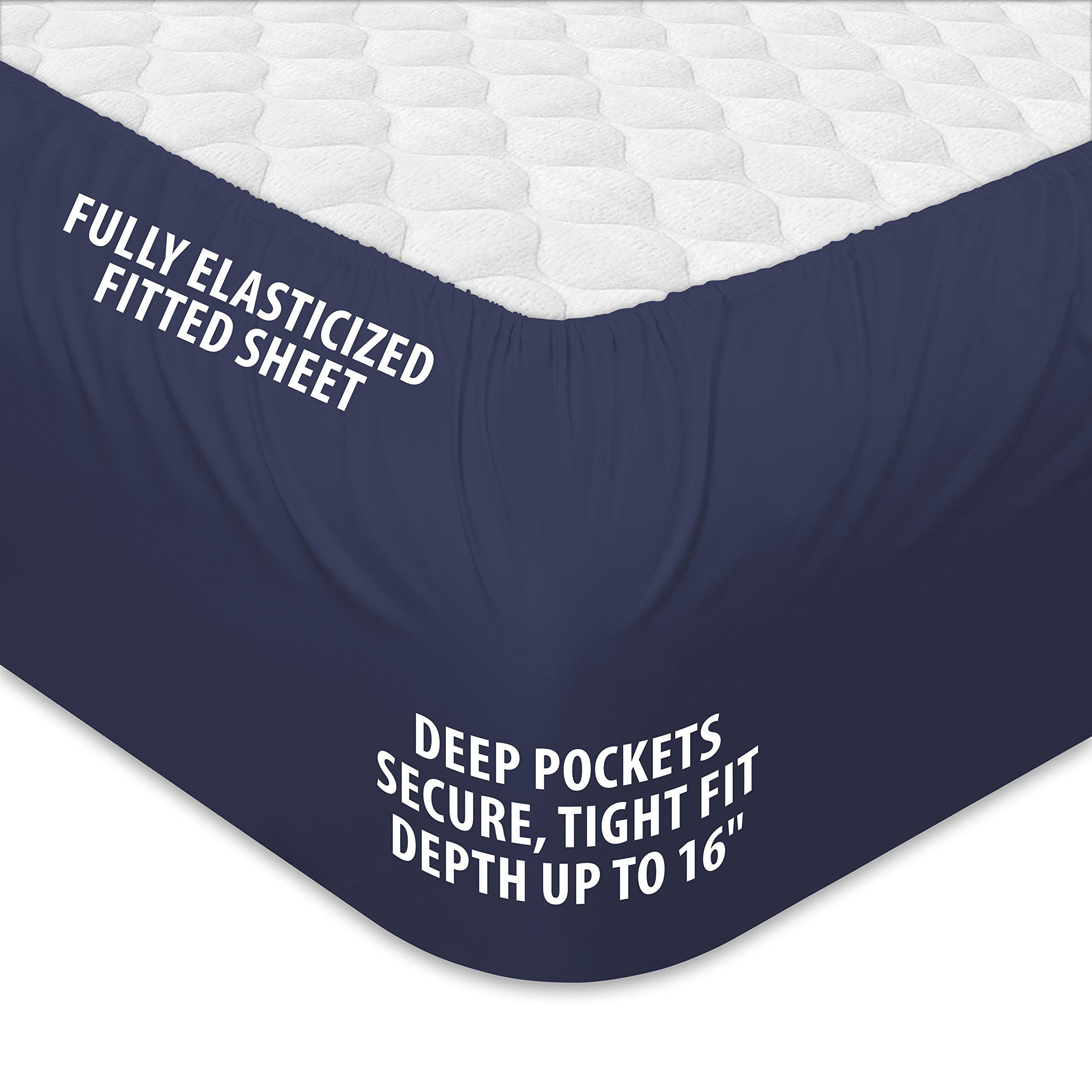 Eco-Friendly 1000 Series 4-Piece Cotton Long Staple Bed Sheet Set (Flat Sheet + 15