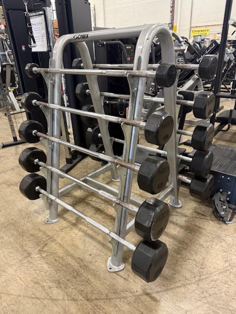 20-110 lbs Fixed Barbell Set with Cybex Fixed Barbell Rack - Heavy Duty Home Gym Equipment for Strength Training & Weightlifting Workouts