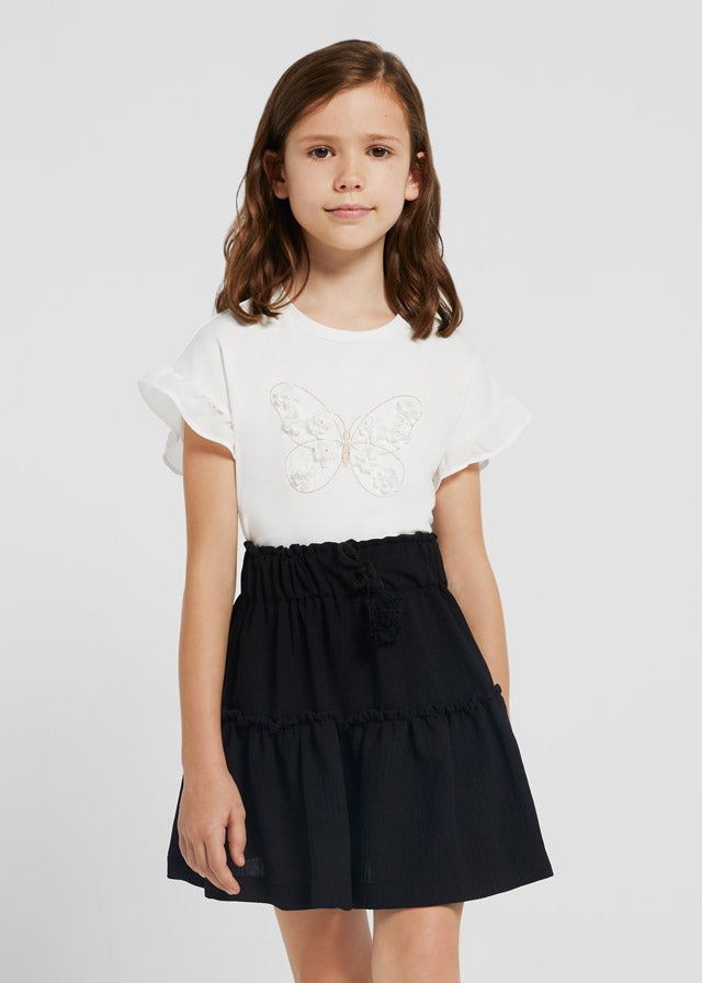 Stylish Black Crepe Skirt for Teen Girls - Perfect for School, Parties & Casual Outfits