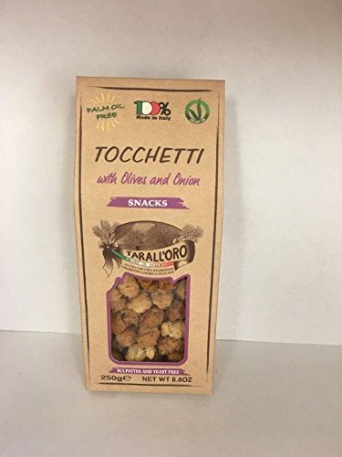 Authentic Italian Tarallini Calzone Snacks - Olive & Onion Flavor (6-Pack) | Crunchy Bread Rings for Parties, Gifts & Italian Cuisine Lovers