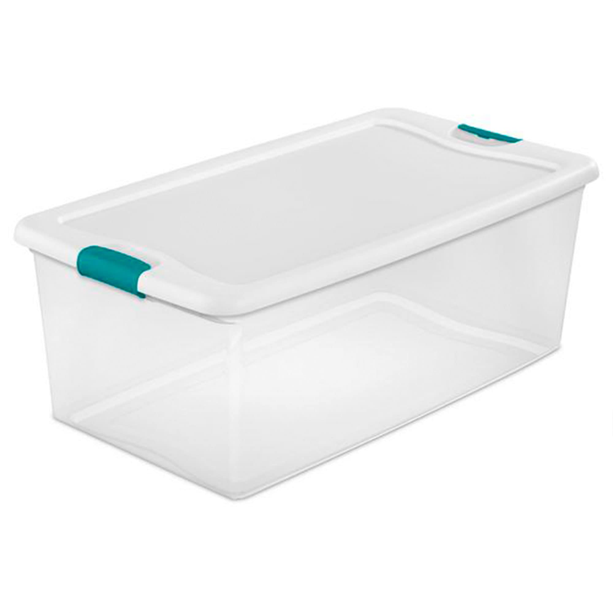 106 Quart & 66 Quart Clear Latching Plastic Storage Totes - 4 Pack Stackable Organizer Bins for Home, Garage, and Office Organization | Sterilite Storage System Solution