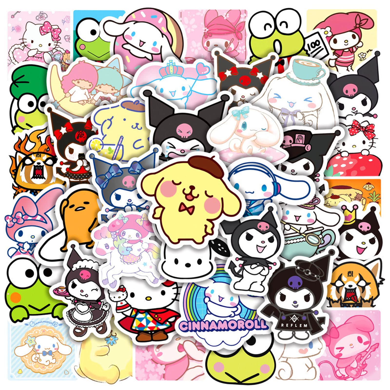50PCS Cute Kawaii Japanese Anime Stickers - Waterproof Vinyl Cartoon Stickers Pack for Kids, Teens, Girls & Adults - Perfect for Water Bottles, Laptops, Luggage, Phones, Notebooks & DIY Crafts