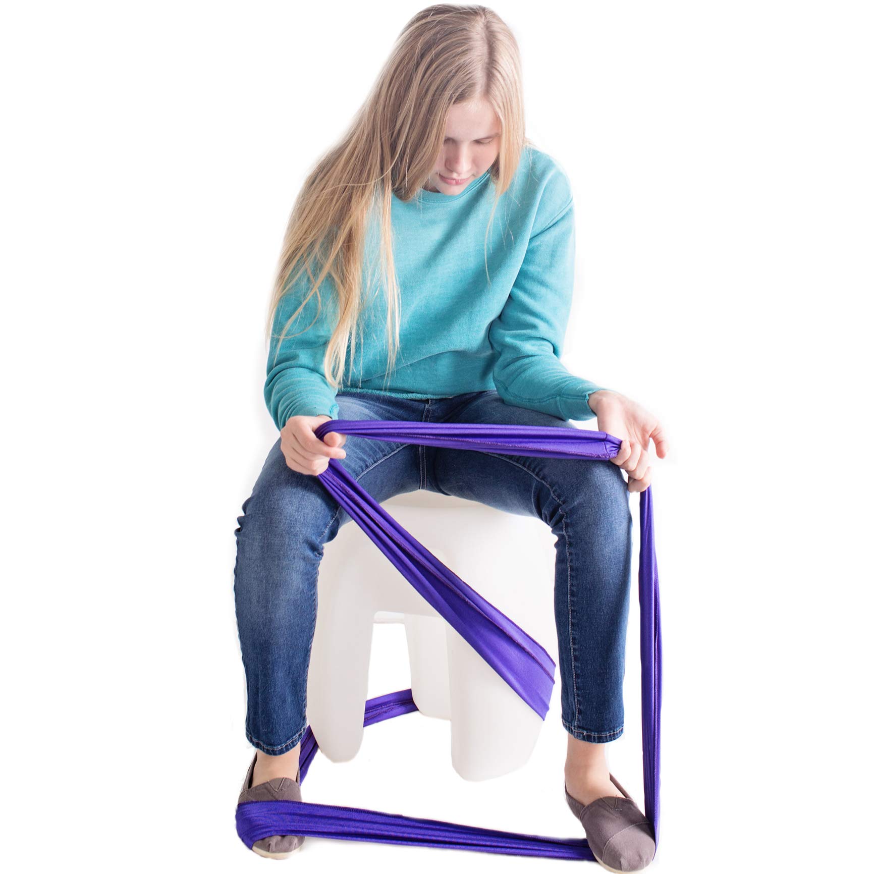 **Fun and Function Stretch Bands for Resistance Exercise & Sensory Stimulation – Small (38.5” x 6”) – Purple – Ideal for Home, School, or Clinic Use – Encourages Active Movement & Heavy Work**    *(Perfect for Therapy, Fitness, and Sensory Integration Activities)*