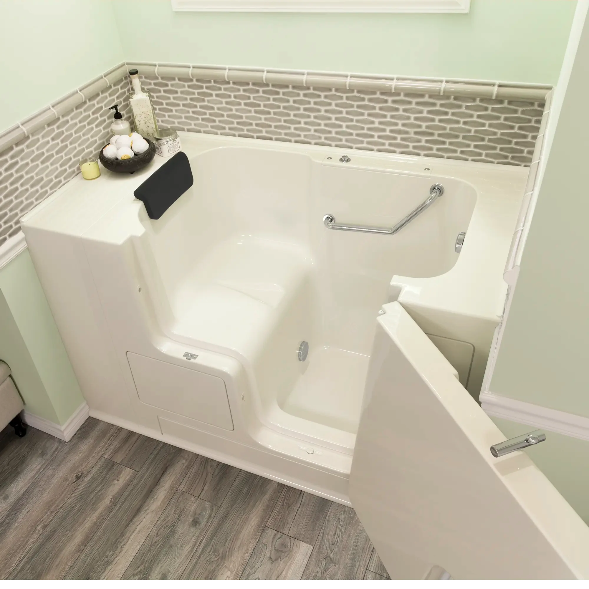 Premium 32 x 52 Inch Gelcoat Walk-In Bathtub with Soaker System - Right Hand Drain - Ideal for Elderly & Mobility Safety, Spa-Like Relaxation at Home