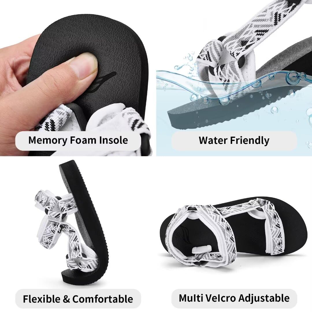 Women's Hiking Sandals with Arch Support & Yoga Mat Insole - Comfortable Athletic Water Shoes for Beach, Travel, Yoga & Outdoor Activities