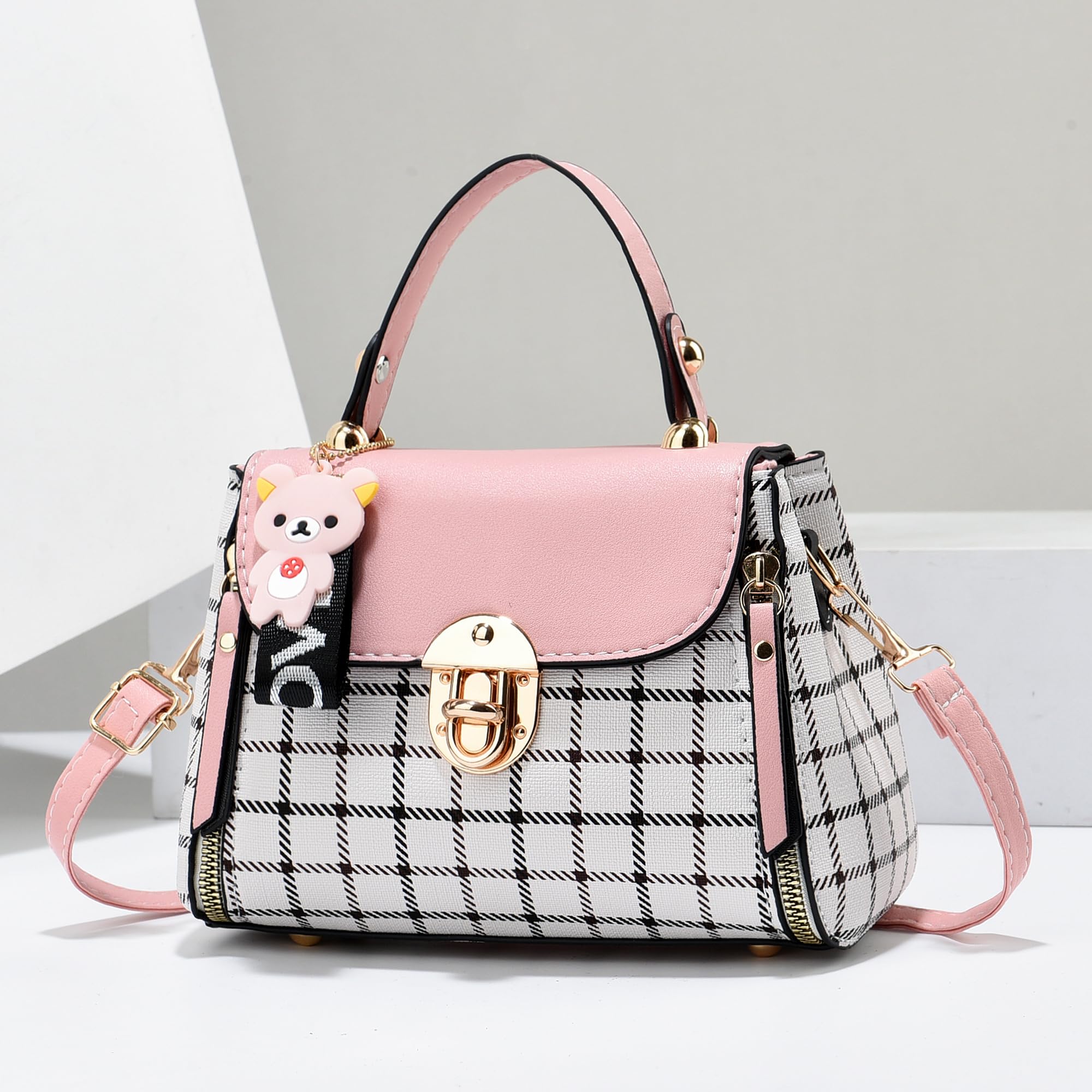 Stylish Plaid Crossbody Bag for Women & Teen Girls - Lightweight Shoulder Purse | Fashionable Small Handbag for Daily Use, School, Shopping & Travel