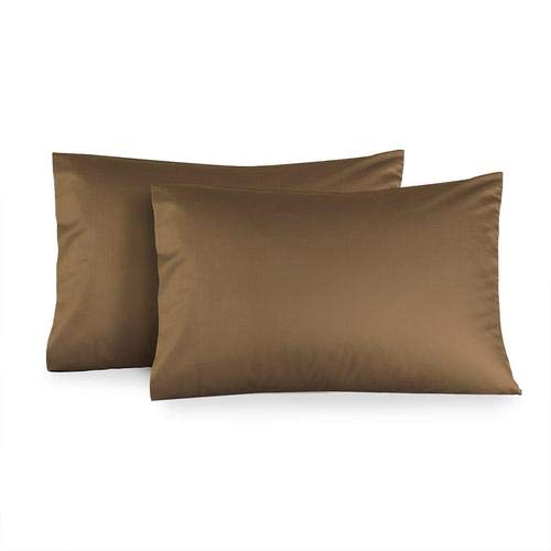 Premium 300 Thread Count Solid Sateen King Size Pillowcase Set (2-Pack) - Soft Luxury Taupe Bedding for Hotel-Style Comfort at Home