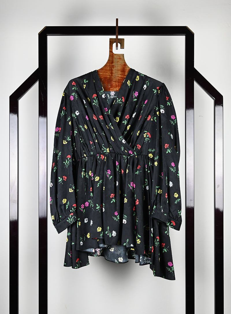 Balenciaga Floral Mini Dress Size 38 - Elegant Summer Party & Cocktail Outfit for Women