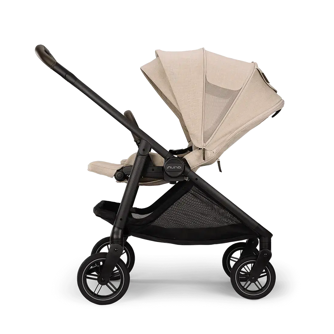 Nuna Swiv Stroller - Lightweight Compact Baby Stroller with 360° Swivel Wheels | Perfect for Travel, Shopping & Daily Walks (Biscotti Color)