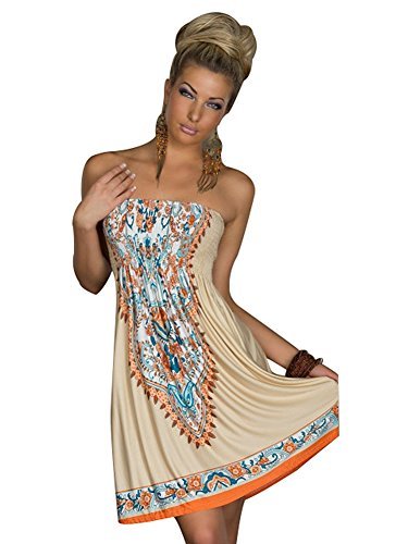 MoYoTo Women's Sexy Tube Top Bikini Cover Up Dress - Summer Beachwear Swimwear Cover Up for Pool, Vacation & Tropical Getaways