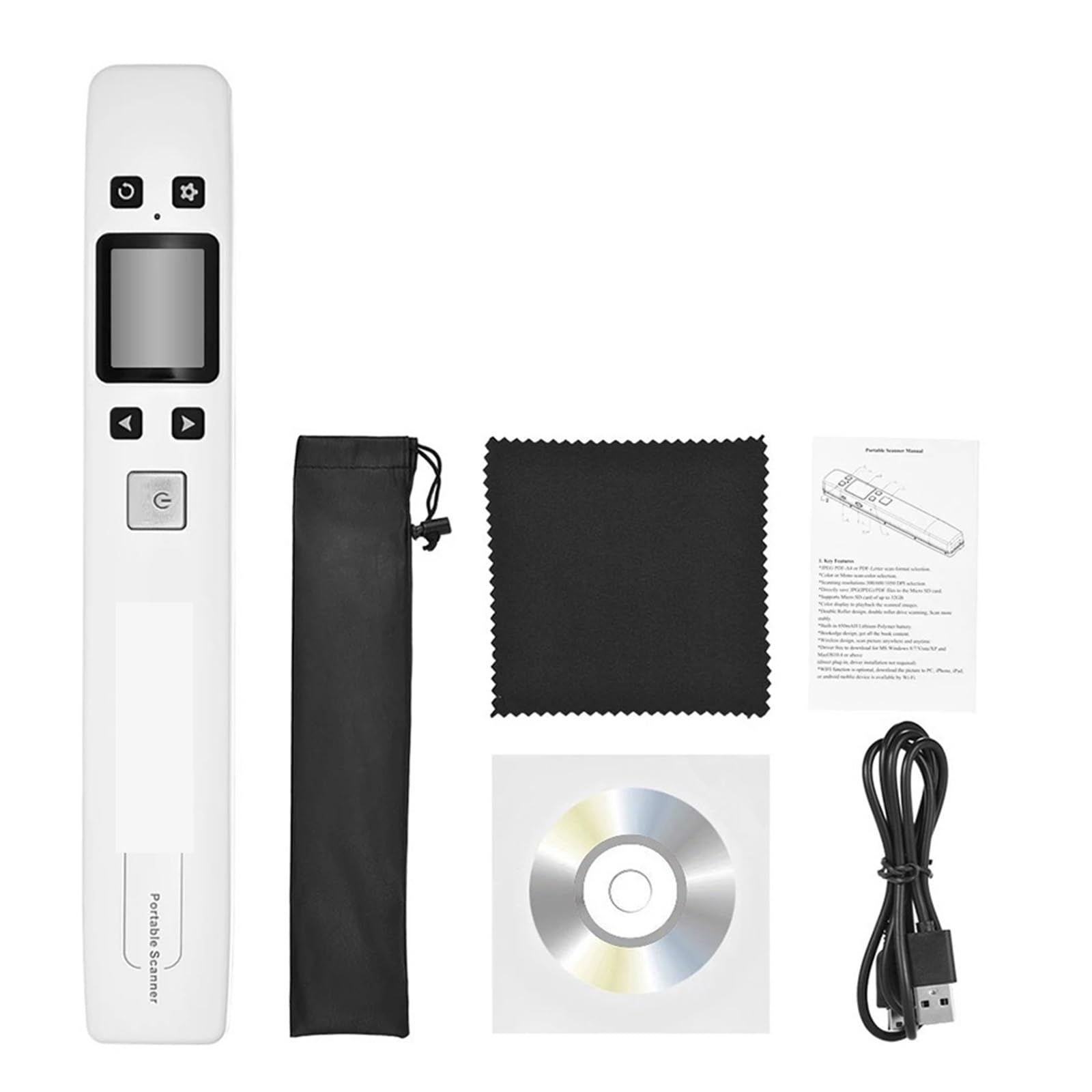 Portable A4 Document Scanner - 1050DPI Handheld Book Scanner with LCD Display for PDF/JPG - Ideal for School, Office, Invoices & Receipts Scanning | Compact & Lightweight for On-the-Go Use
