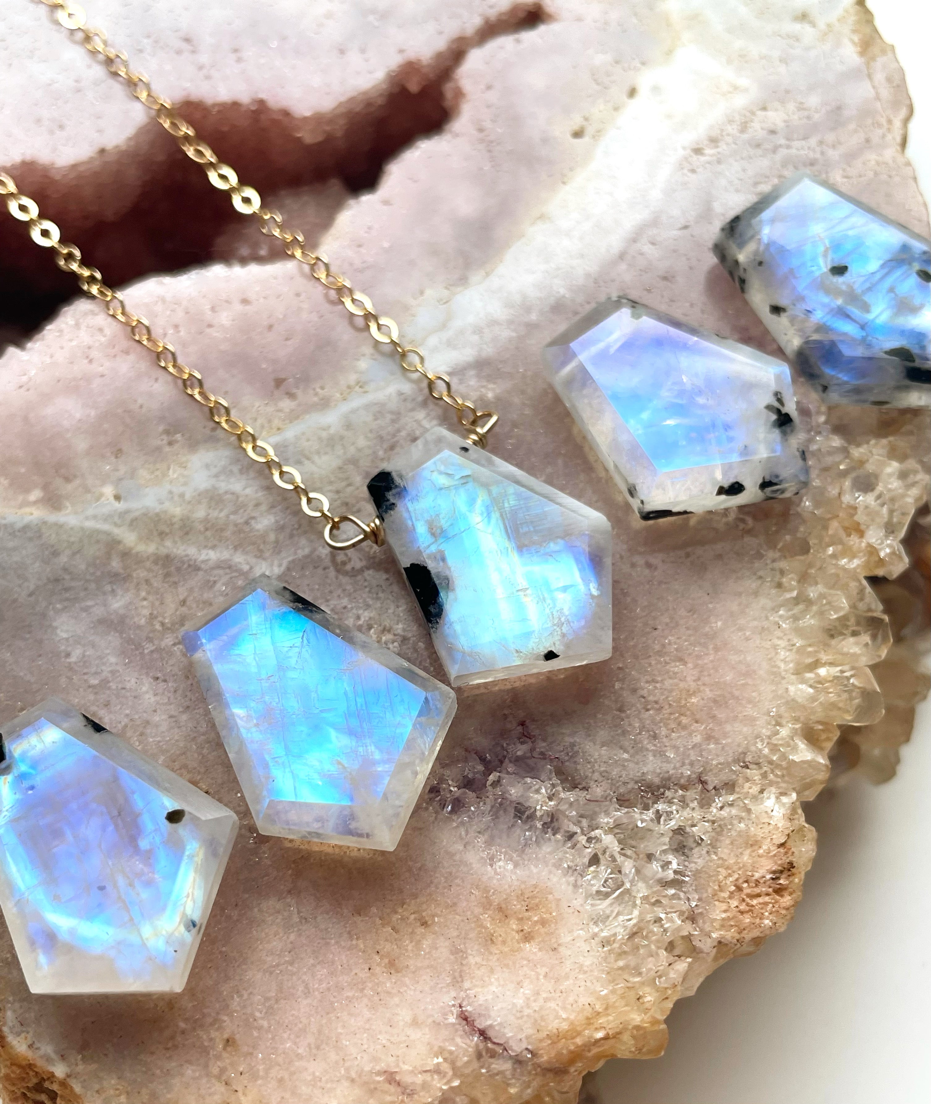 Natural Raw Moonstone Pendant Necklace - Sterling Silver or 14k Gold Filled Chain - Perfect for Boho Jewelry, Spiritual Healing & Everyday Wear