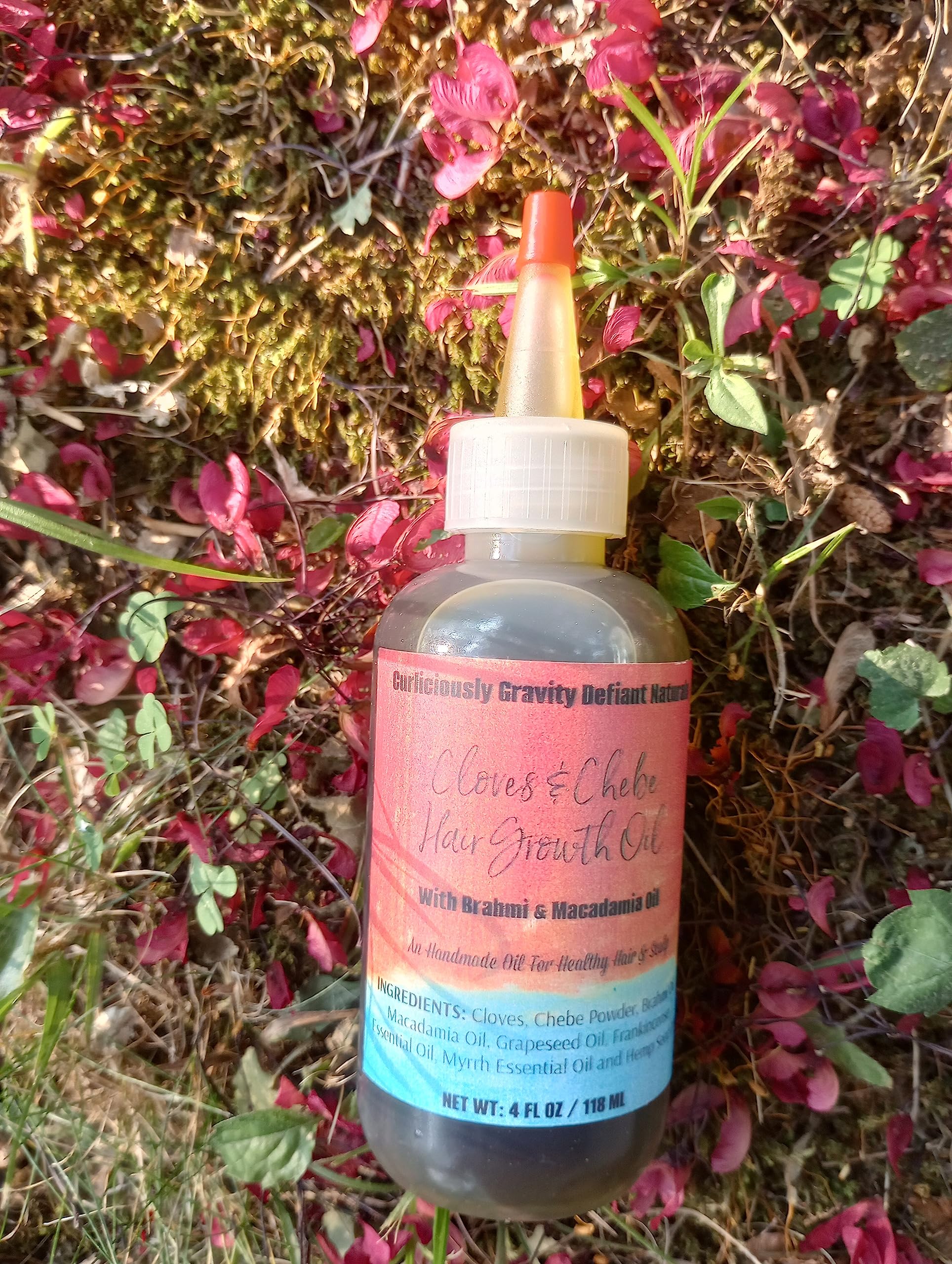 Organic Cloves & Chebe Fast Hair Growth Oil - 100% Pure Chebe Powder from Chad - African Chebe Hair Treatment for Dry, Damaged & Breakage Prone Hair - Safe for Men, Women & Kids - Promotes Healthy Hair Growth - Perfect for Daily Nourishment & Scalp Care