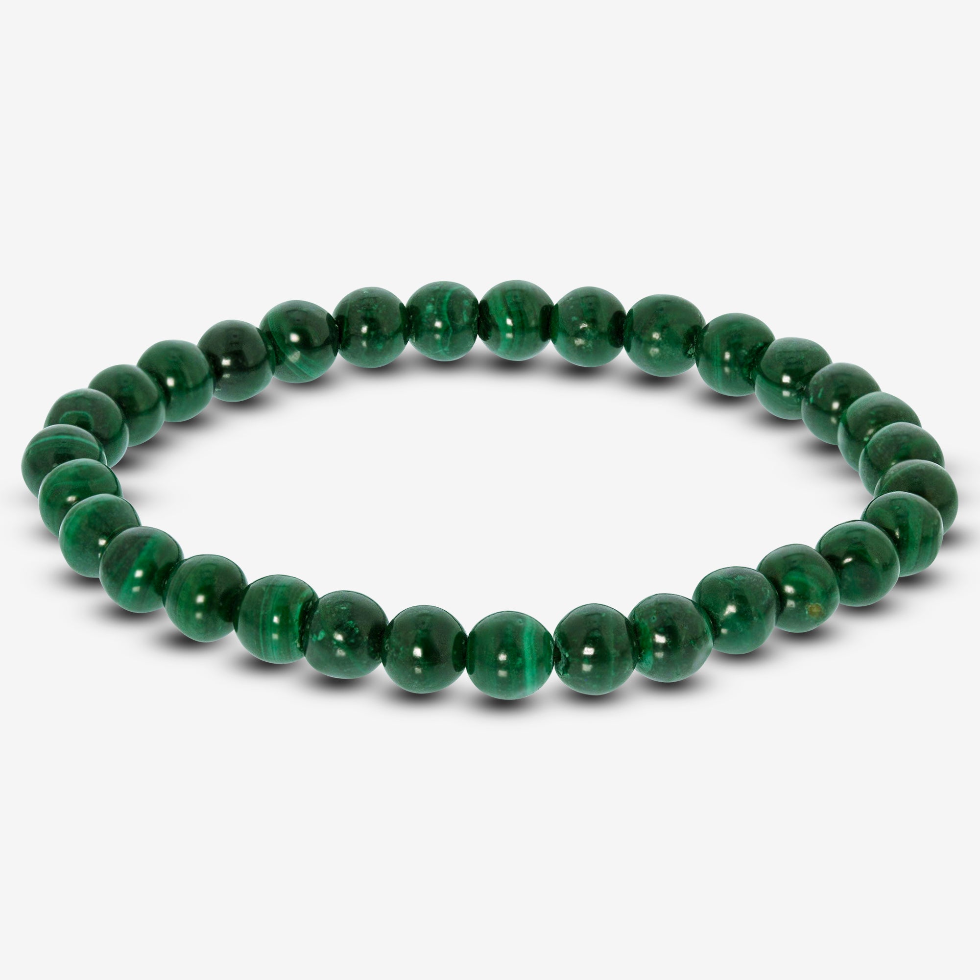 6mm Natural Malachite Gemstone Round Beads - Handmade Stretch Bracelet for Men & Women - Yoga, Meditation & Spiritual Healing Jewelry