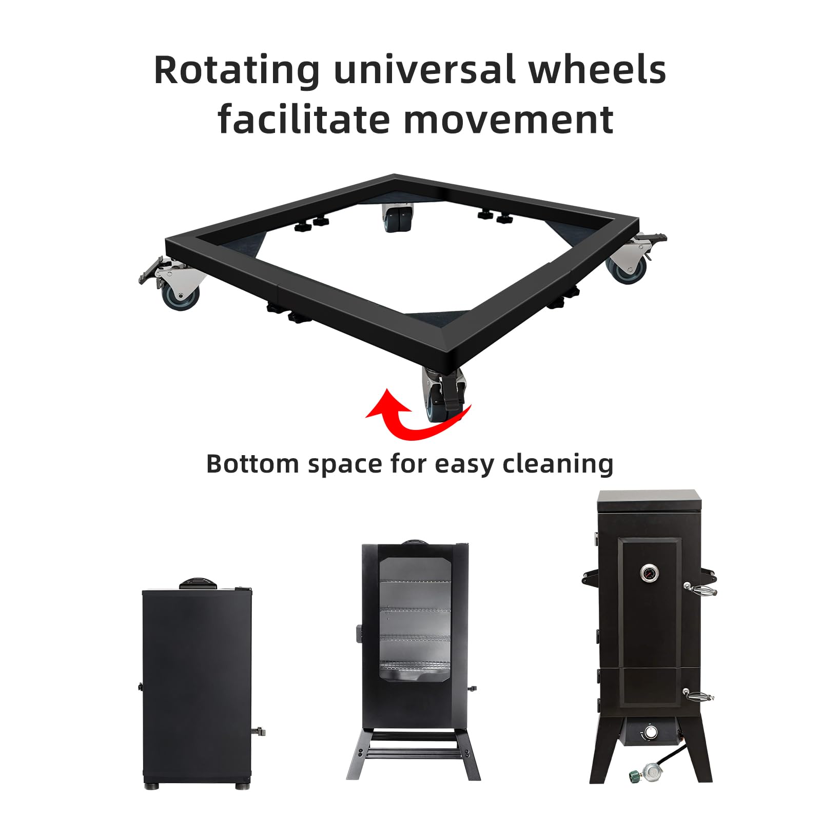 Heavy Duty All Steel Universal Smoker Stand for Electric, Vertical & Digital Smokers - Portable Base for Outdoor BBQ, Grilling & Backyard Cooking