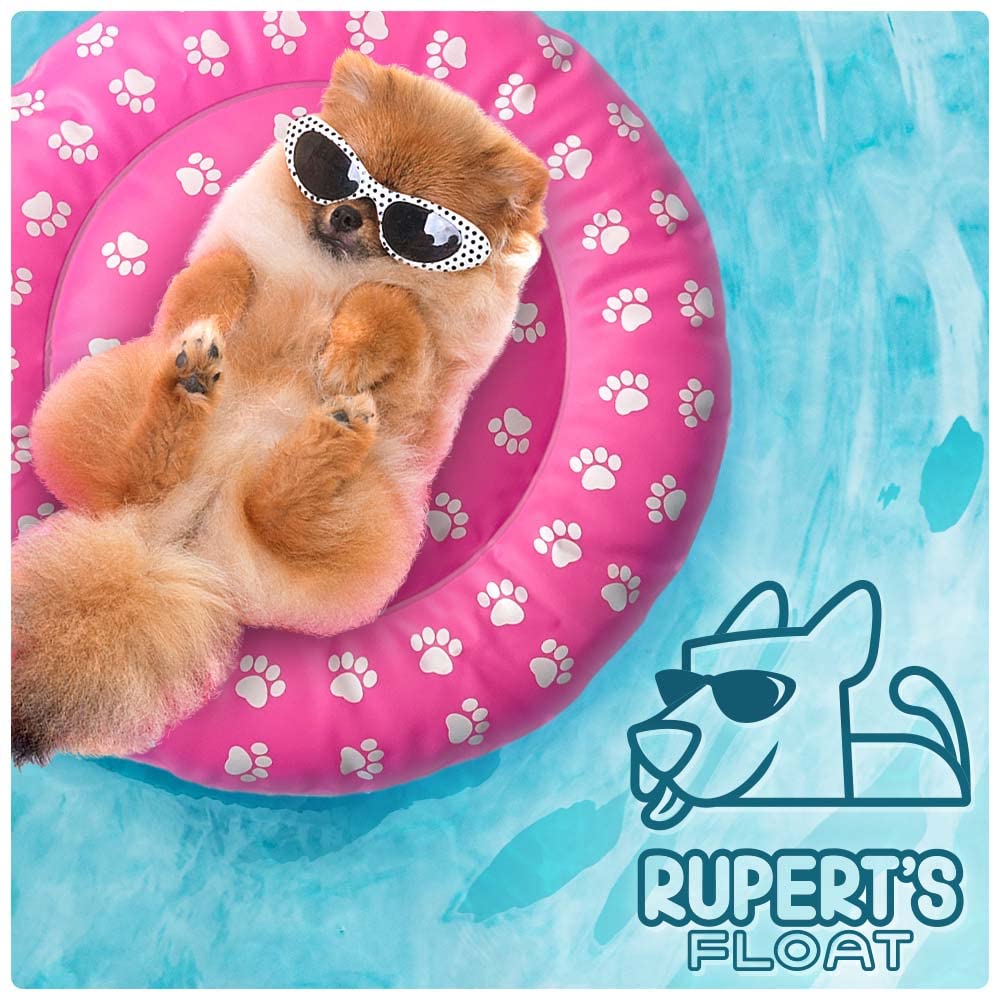 Rupert’s Inflatable Dog Pool Float for Small to Medium Dogs - Canopy Pet Lounger with Shade, Water Raft & Stay Dry Design - Perfect for Pool, Beach, Lakes & Summer Fun (Puppy Floats & Pet Accessories)