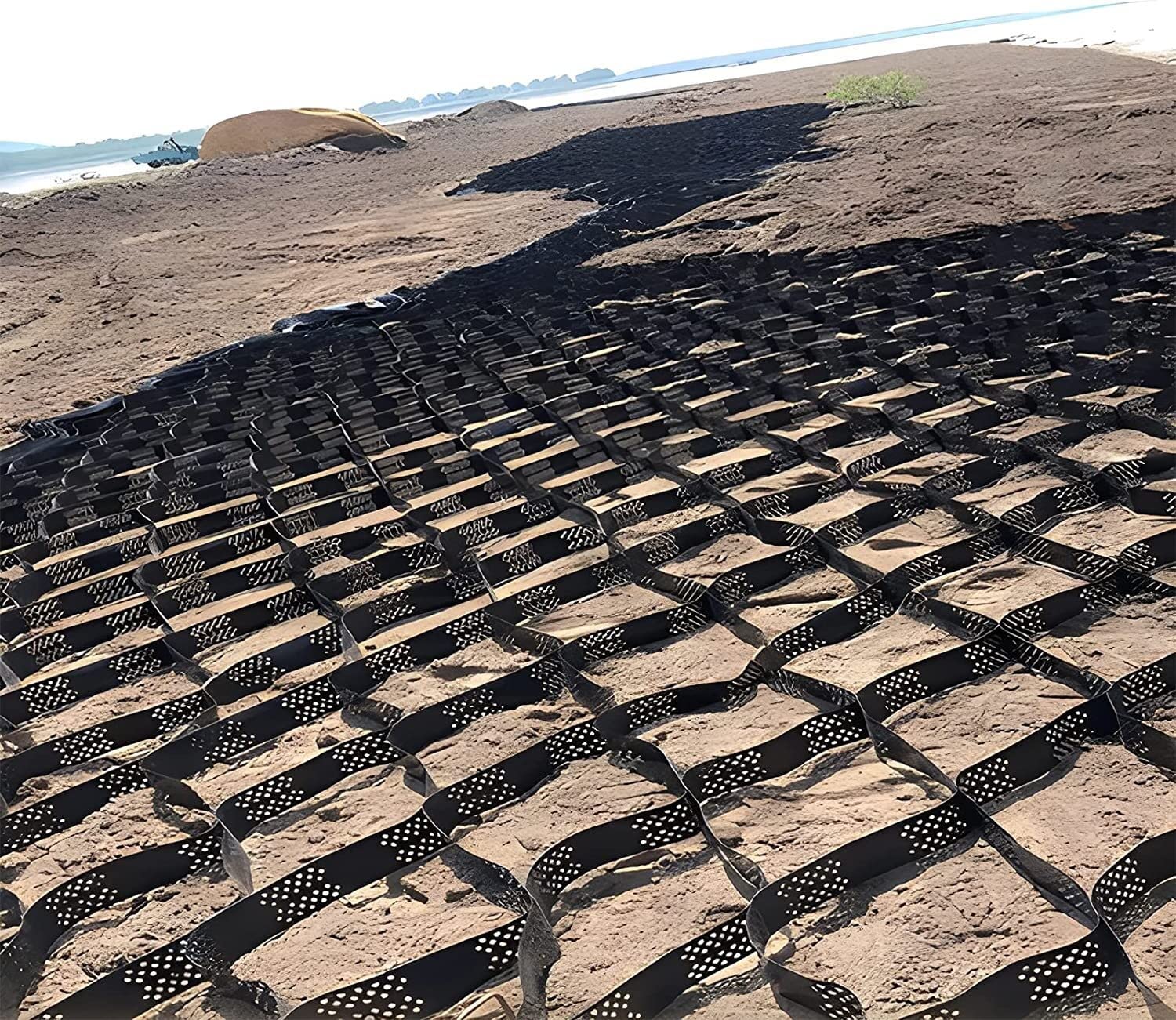Heavy Duty HDPE Driveway Grid - 4x4M/13x13FT Polyethylene Honeycomb Paver for Gravel Stabilization & Light Traffic Areas - Perfect for Parking Lots, Walkways, and Landscaping Projects