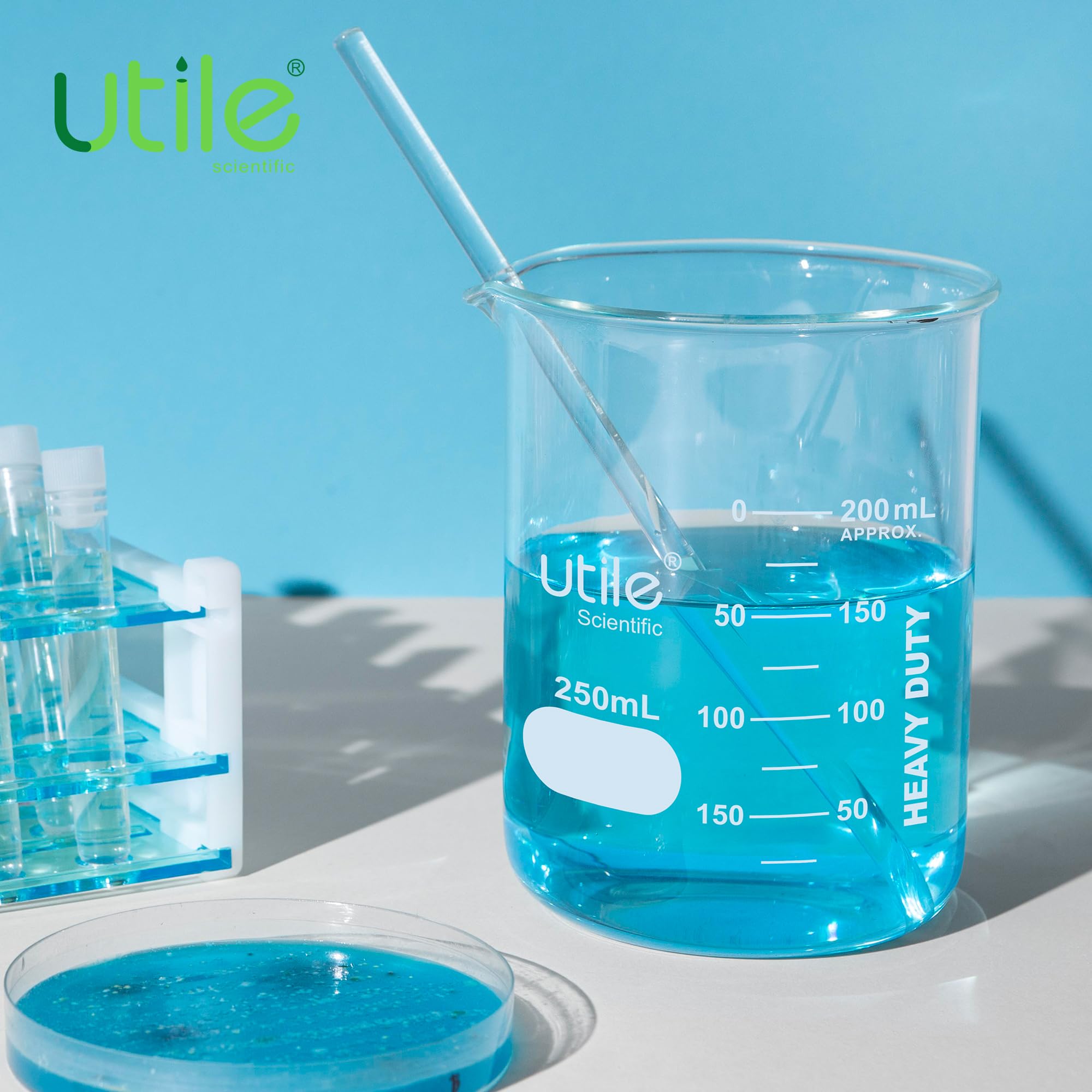 3000ml (101.45oz) Low Form Borosilicate 3.3 Glass Beaker with Printed Graduation - Lab Grade, Heat Resistant for Chemistry Experiments, Science Class & Home DIY Projects