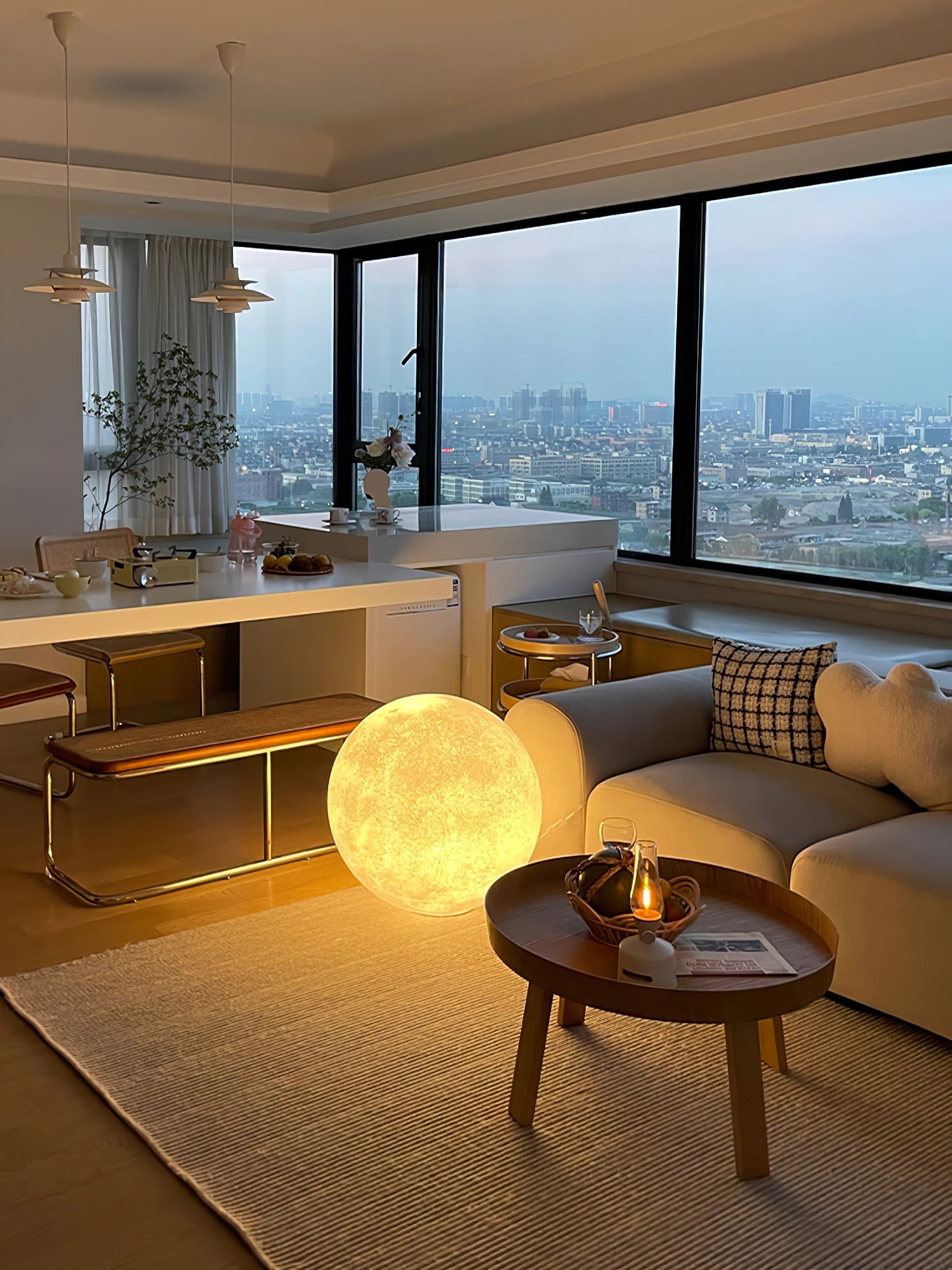 Moon Table Lamp - Modern LED Night Light for Bedroom, Nursery & Office - Soft Glow for Relaxation & Sleep