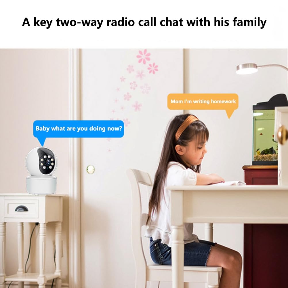 Sgnsvj Indoor Wireless Security Camera 360° Panoramic View with Mobile Remote Monitoring, Night Vision, 2-Way Audio, US Plug – Ideal for Home, Baby, Pet Monitoring and Office Surveillance