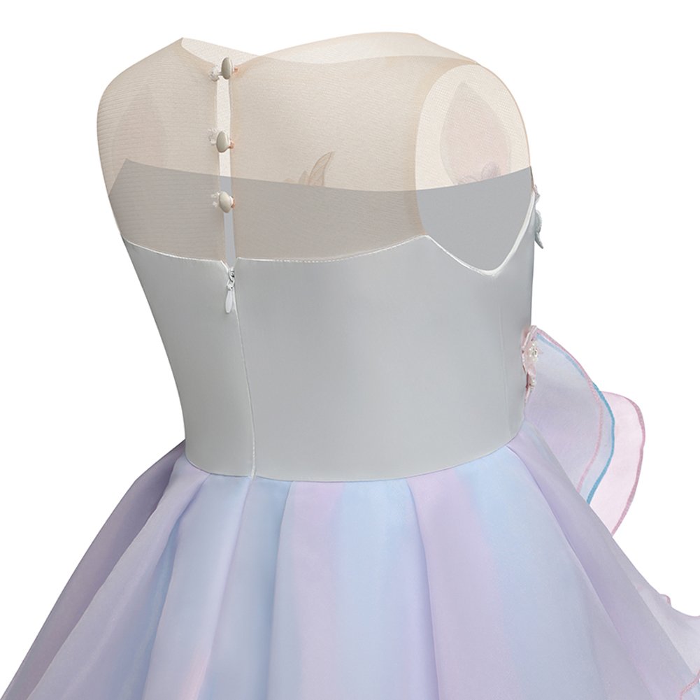**Embroidered Flower Girls Dress with Sequins - Sparkly Tutu Pageant Dress for Kids (Size 6T-7T, Unicorn Pink) - Perfect for Weddings, Birthday Parties & Special Occasions**