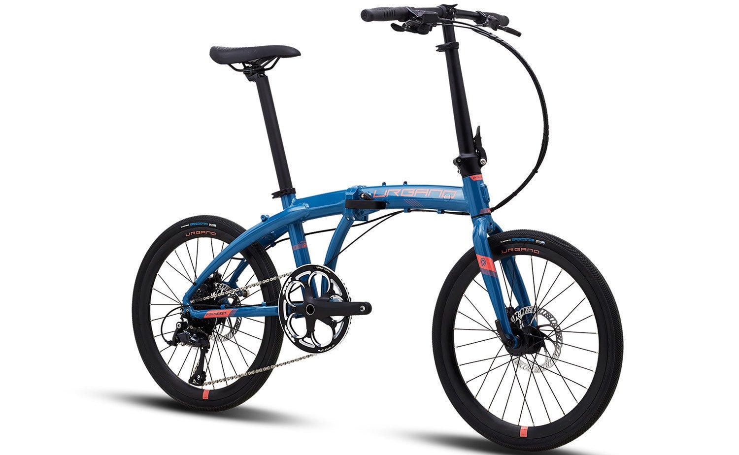 Polygon Urbano 5 Folding Bike - Lightweight Compact Commuter Bicycle for Adults - Perfect for Urban Travel, Camping & Public Transport