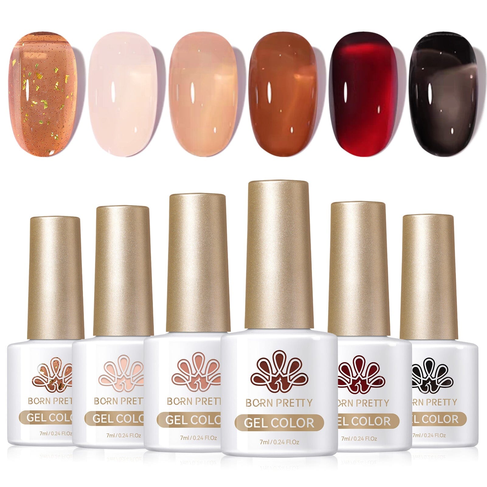 6 Colors Milky Jelly Gel Nail Polish Set - 7ml Long Lasting & Non-Toxic - Perfect for Manicures, Pedicures, and Nail Art Designs