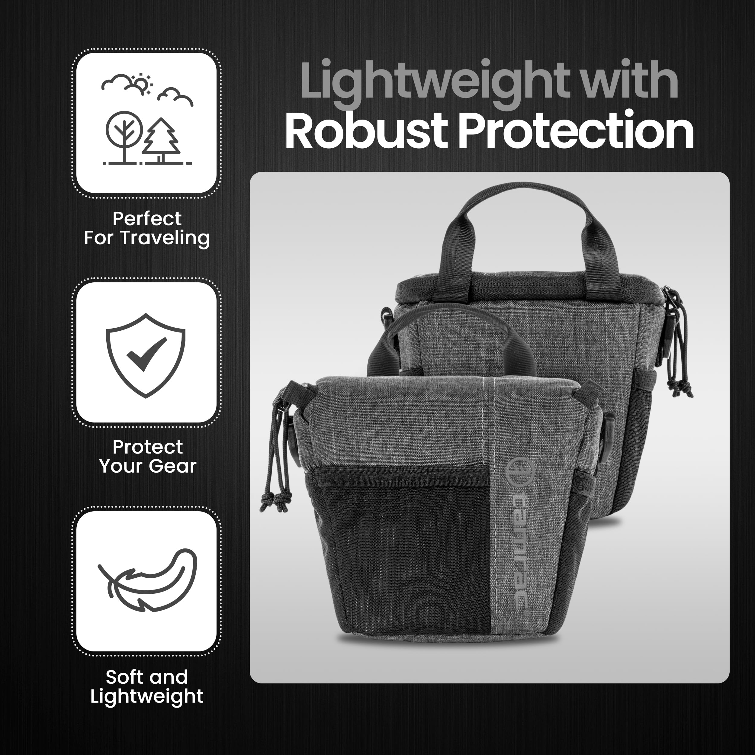Tamrac Tradewind Zoom 1.4 DSLR & Mirrorless Camera Bag - Compact Crossbody Shoulder Bag for Photographers, Dark Grey - Perfect for Travel, Street Photography & Outdoor Shoots