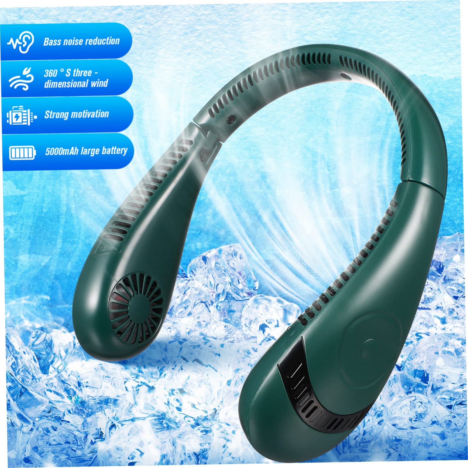 Didiseaon 3-Pack Rechargeable Neck Fan - Portable USB Personal Cooling Fan for Travel, Office & Outdoor Activities | Hands-Free Folding Design, Lightweight & Quiet | Perfect for Summer, Gym, Camping & Hot Weather