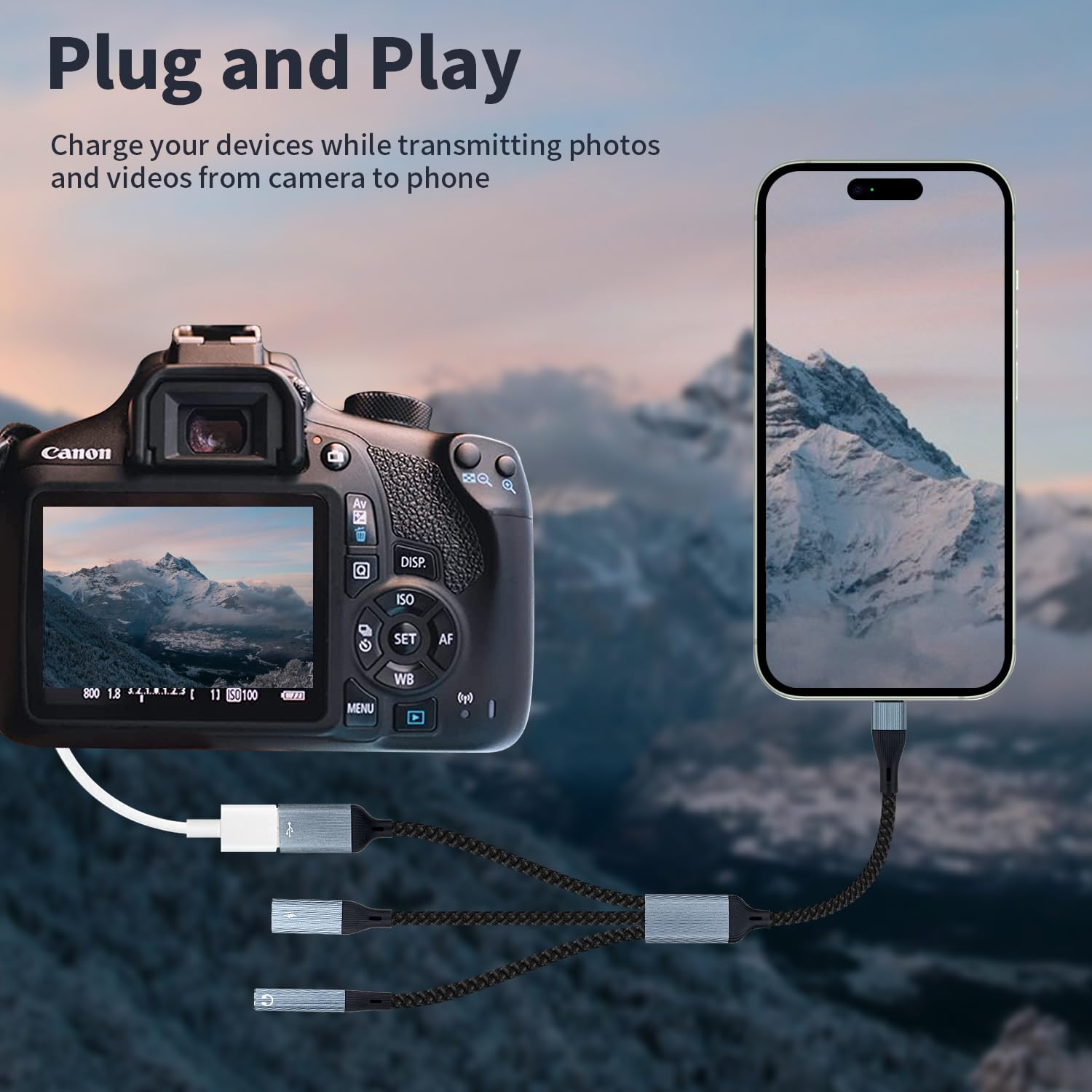 USB C Splitter with 3.5mm Headphone Jack & 60W PD Charging - 3-in-1 USB C to USB A OTG Adapter for Fast Data Transfer - Compatible with iPad Pro, MacBook, iPhone 16/15, Galaxy S24/S23 - Perfect for Travel, Work & Multi-Device Charging
