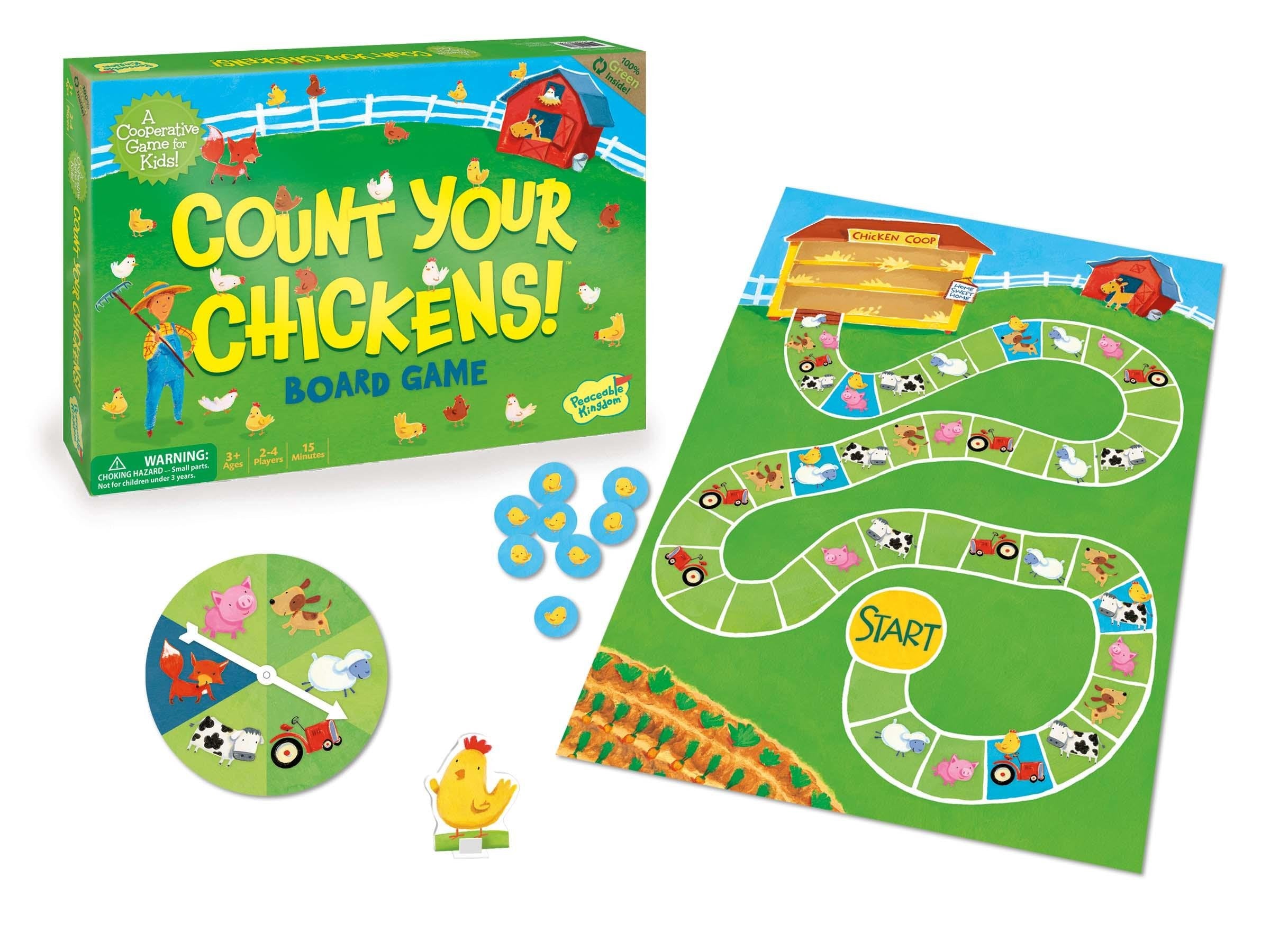Count Your Chickens! Fun Family Board Game for Kids Ages 3+ | Cooperative Counting & Farm Animal Learning Game | Perfect for Preschool Playtime & Family Game Nights