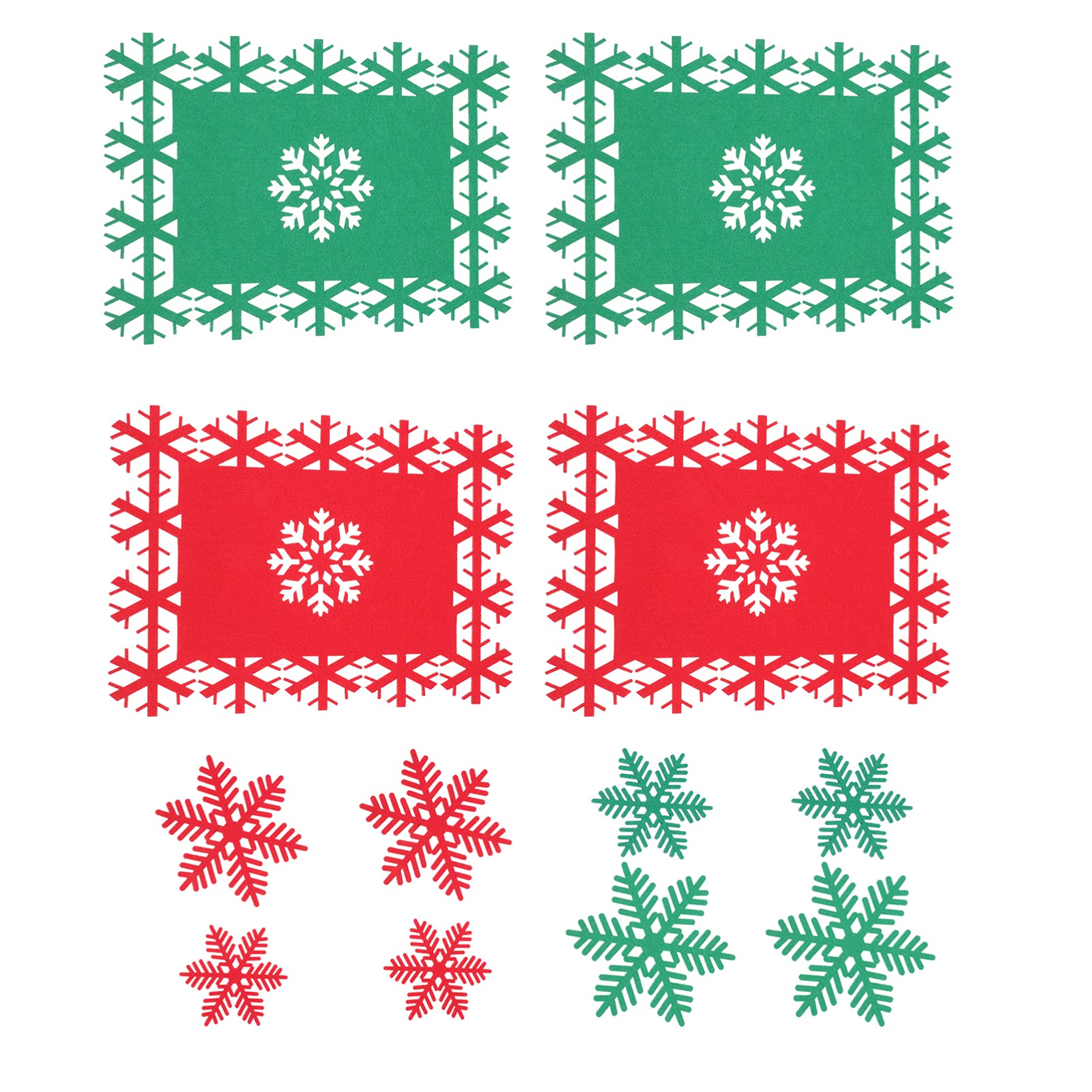 12pcs Christmas Placemats & Coasters Set - Funny Holiday Dining Table Mats, Cup Holders for Car, Coffee Coasters - Perfect for Party Decor, Tablecloth, Dining Table, Hot Pads, Trivets, Felt Tea Coasters - Great for Halloween & Christmas Celebrations