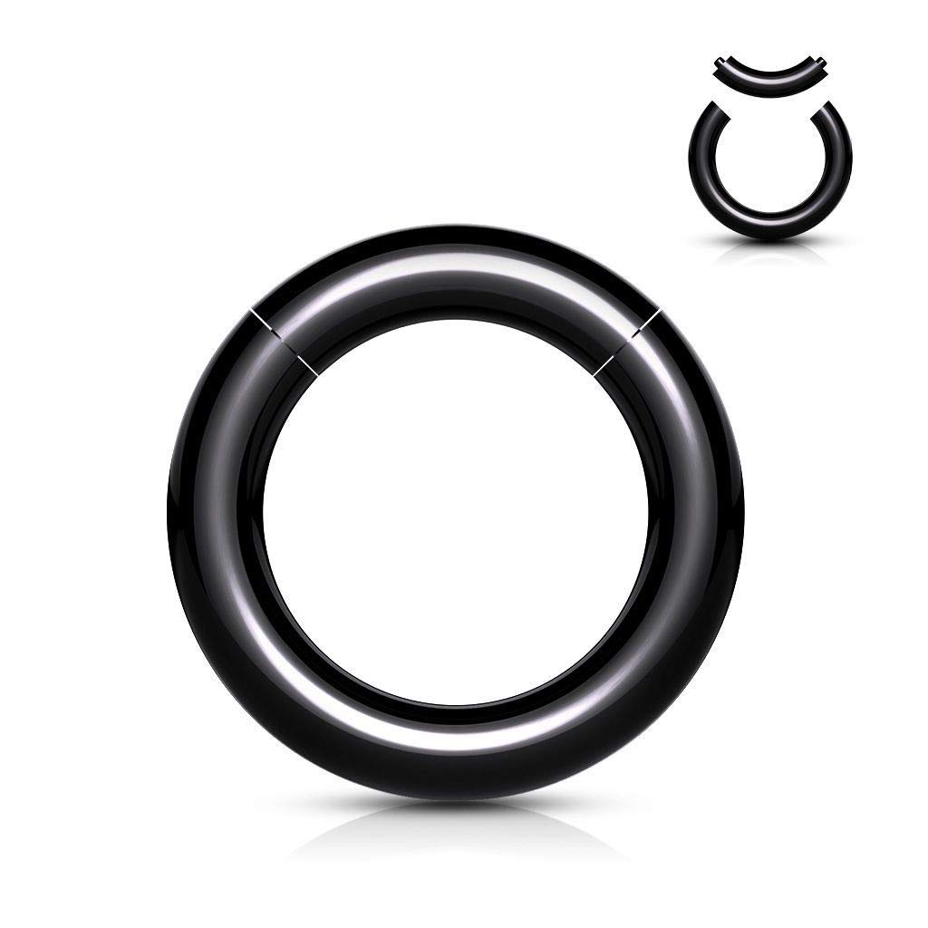 Black Acrylic Segment Rings - Captive Bead Body Jewelry for Piercings - Perfect for Nose, Lip, Ear & Eyebrow Piercing Jewelry